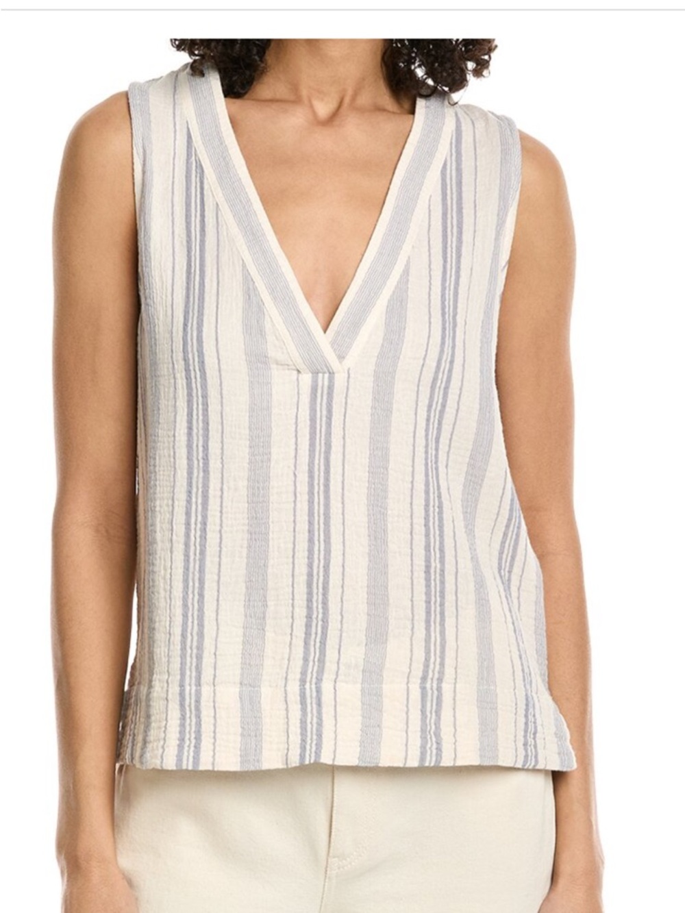 Brand new with tags Faherty Dune Cotton Gauze Yarn Dyed sleeveless top